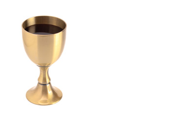 The Wine for Holy Communion or the Lords Supper Isolated on a White Background