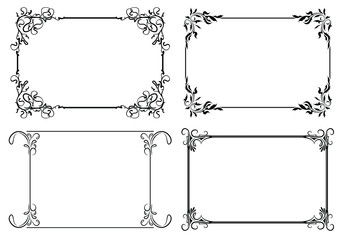 Set of four decorative stylish vector frames for your design