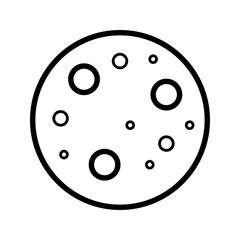 Moon icon on white background