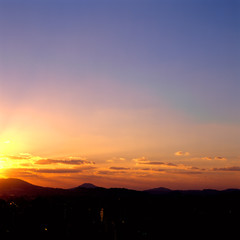 青空と雲と夕陽