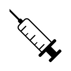 Syringe icon on white background
