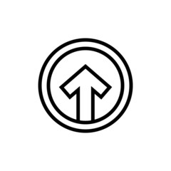 Upload icon in outline, lineart style on white background