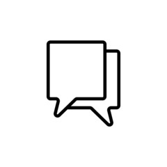 Naklejka premium Speech bubble vector icon, speech bubble icon symbol sign in outline, lineart style on white background