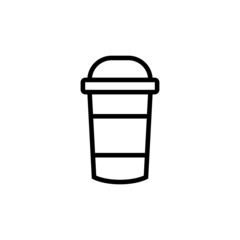 coffee cup vector icon, hot coffee in outline, lineart style on white background