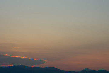 Fototapeta na wymiar 青空と雲と夕陽