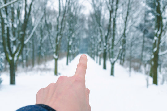 Close-up Of Hand Pointing Forward