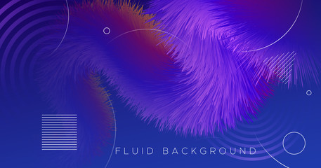 Blue Fluid 3d Liquid Shapes. Color Bright Cover. 