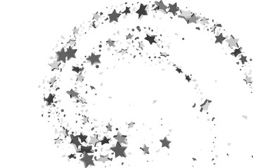 Silver volumetric star-confetti