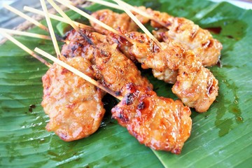 porks grilled of stress food in Thailand