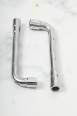 Wrench on white background metal tool for industrie