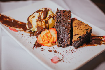 chocolate cake on a plate