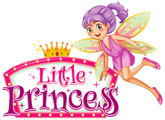 Font design for word fairy enchantment with fairy flying