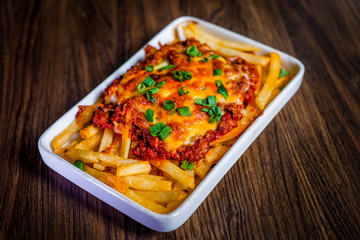 french fries with cheddar cheese