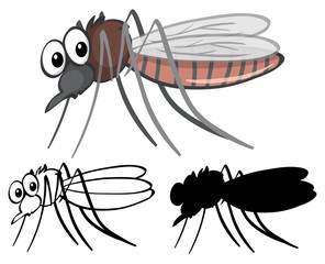 Set of mosquito cartoon
