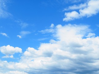 日本の田舎の風景　8月　夏の青空と雲
