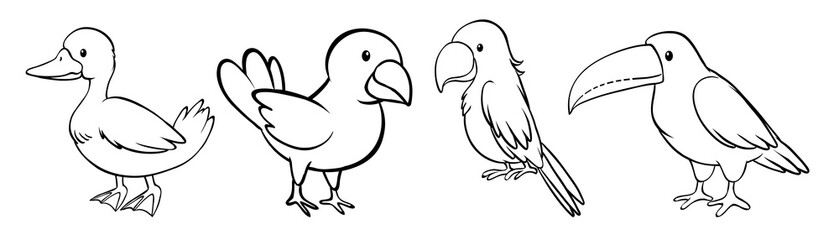 Set of bird outline