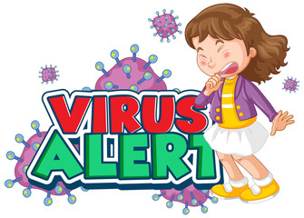 Fototapeta na wymiar Coronavirus poster design with word virus alert on white background