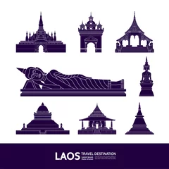 Fotobehang Laos travel destination grand vector illustration.  © Creative_Bringer