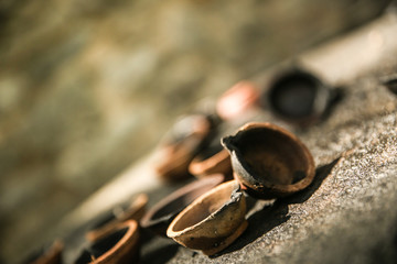 close up of an old rusty metal plate
