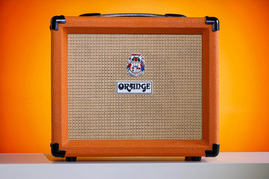 Orange Music Electronic Company brand small English guitar cabinet amplifier.
