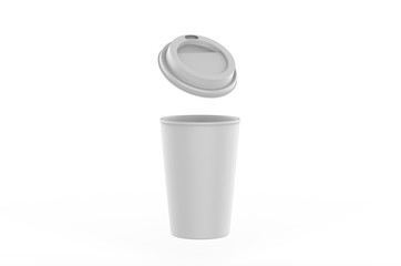 Blank paper Coffee Cup For Branding, 3d render illustration.