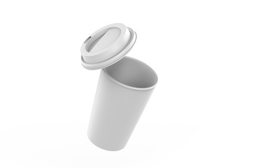 Blank paper Coffee Cup For Branding, 3d render illustration.