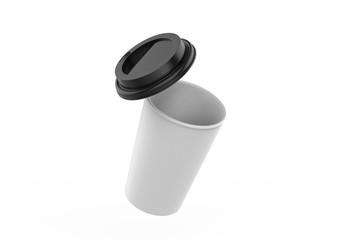 Blank paper Coffee Cup For Branding, 3d render illustration.
