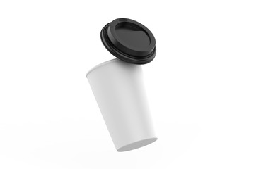 Blank paper Coffee Cup For Branding, 3d render illustration.