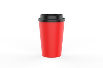 Blank paper Coffee Cup For Branding, 3d render illustration.