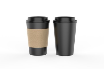 Blank paper Coffee Cup For Branding, 3d render illustration.