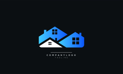Ab abstract real estate house home logo design