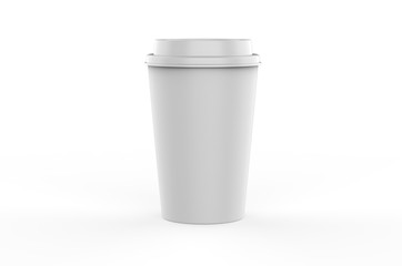Blank paper Coffee Cup For Branding, 3d render illustration.