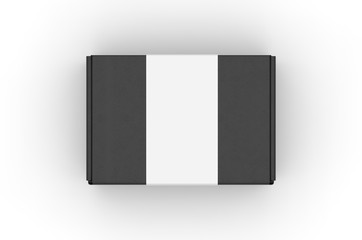 Blank Tuck In Flap Packaging Paper Box For Branding With paper label sleeve, 3d render illustration.