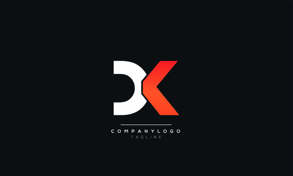 DK KD D K Letter Logo Design Icon Vector Symbol