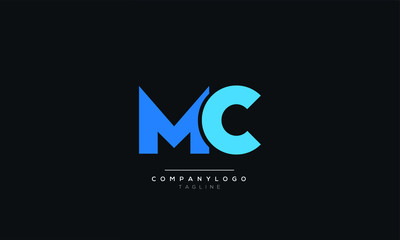 MC CM M C Letter Logo Design Icon Vector Symbol