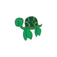 Unique funny turtle logo vector design illustration