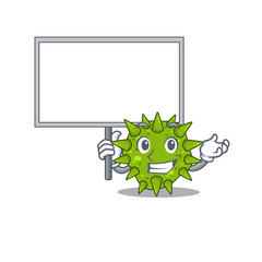An icon of vibrio cholerae mascot design style bring a board