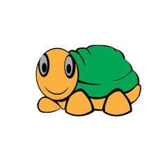Unique funny turtle logo vector design illustration