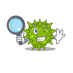 Smart Detective of vibrio cholerae mascot design style with tools
