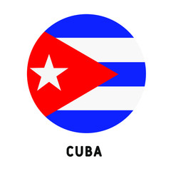 Simple vector button flag - Cuba