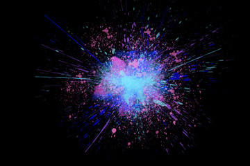 Colorful powder explosion cloud