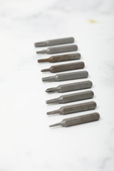 Precision screwdrivers for small screws, used by electronic technologie