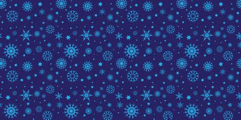 blue Snowflakes Seamless Pattern background