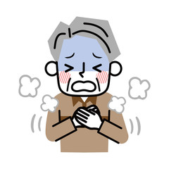 呼吸困難　シニア男性