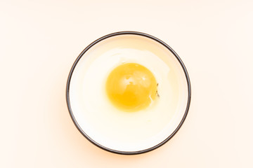 Raw eggs in a Chinese tableware dish