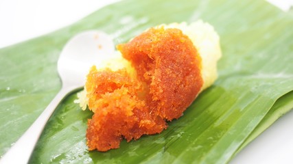 sticky rice with thai Custard