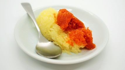 sticky rice with thai Custard