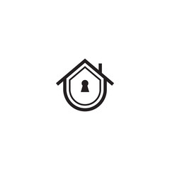 Home key logo design. Icon house logo template - vector