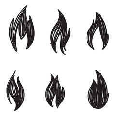 hand drawn doodle flame illustration vector