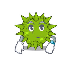 Mascot design of vibrio cholerae showing waiting gesture